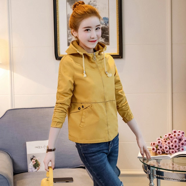 Small jacket short autumn dress  new student body repair Korean version of bf baseball suit with cap casual jacket - LiveTrendsX