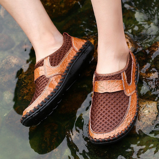 Men Casual Shoes Leather Loafers Flat