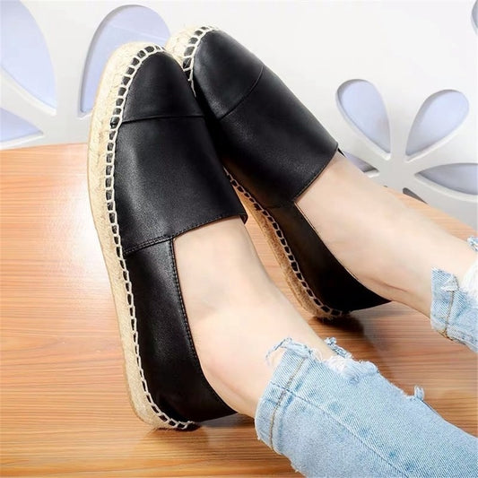 Women's Shoes New Fashion Genuine Leather Flat Shoes Classical Brand Designers Women Spring Autumn Espadrilles Loafers Shoes - LiveTrendsX