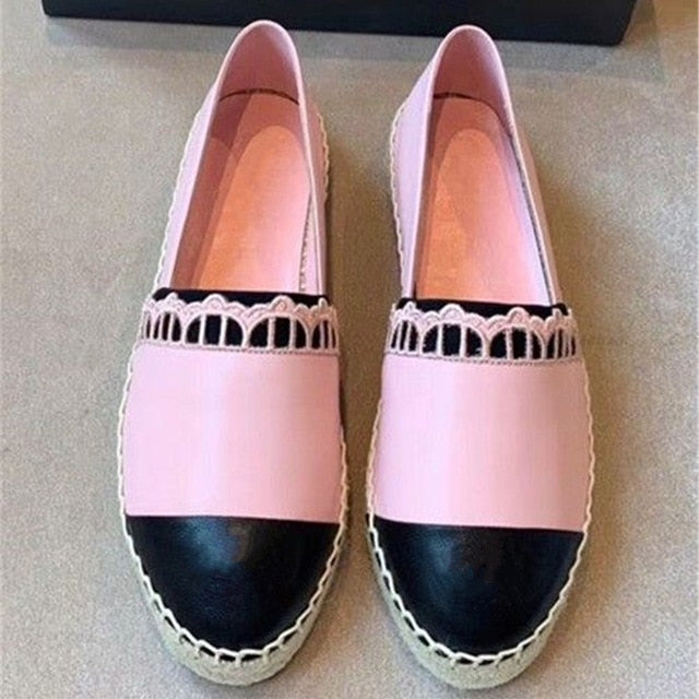 Women's Shoes New Fashion Genuine Leather Flat Shoes Classical Brand Designers Women Spring Autumn Espadrilles Loafers Shoes - LiveTrendsX