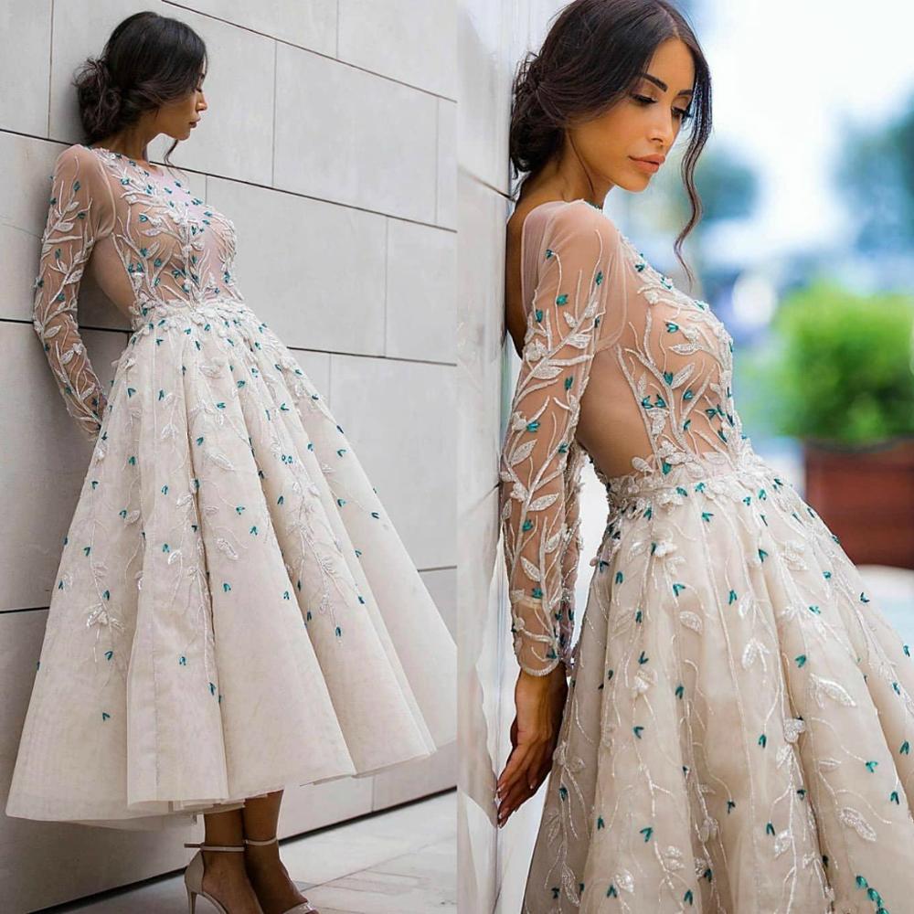 Prom Dresses Lace Beaded Crystals Evening Dress Ankle Length Formal Party Reception Second Gowns - LiveTrendsX