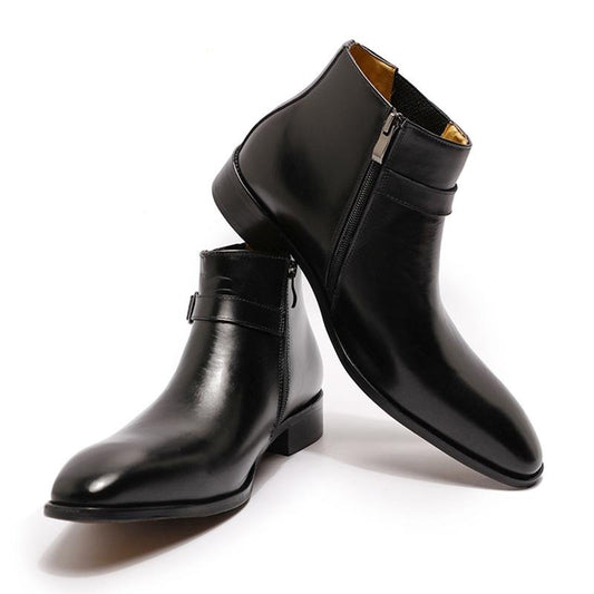 FASHION LUXURY DESIGN GENUINE LEATHER MEN ANKLE BOOTS - LiveTrendsX