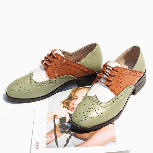 レディースオックスフォード春靴本革ローファー