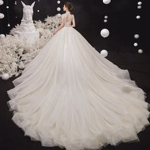 Load image into Gallery viewer, Full Beaded Crystal Shiny Gorgeous Ball Gown Wedding Dress Vestido De Noiva Princesa High Neck Short Sleeve Princess Dresses - LiveTrendsX
