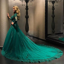 Load image into Gallery viewer, Prom Dress Gorgeous Custom Made abiye Ball Gown Long Dubai Evening Dress Full Sleeve Applique Pleat Formal Gowns - LiveTrendsX
