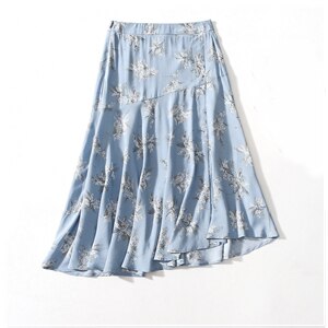 Skirt Women Asymmetrical Slits Printed Sashes Beach Floral Printed Skirts Womens High Quality Fabric Casual Style - LiveTrendsX