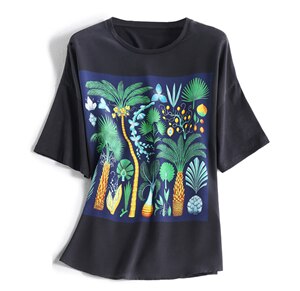 T shirts Women Cotton Patchwork Silk O Neck Print Top Women Casual Short Sleeve Shirt - LiveTrendsX