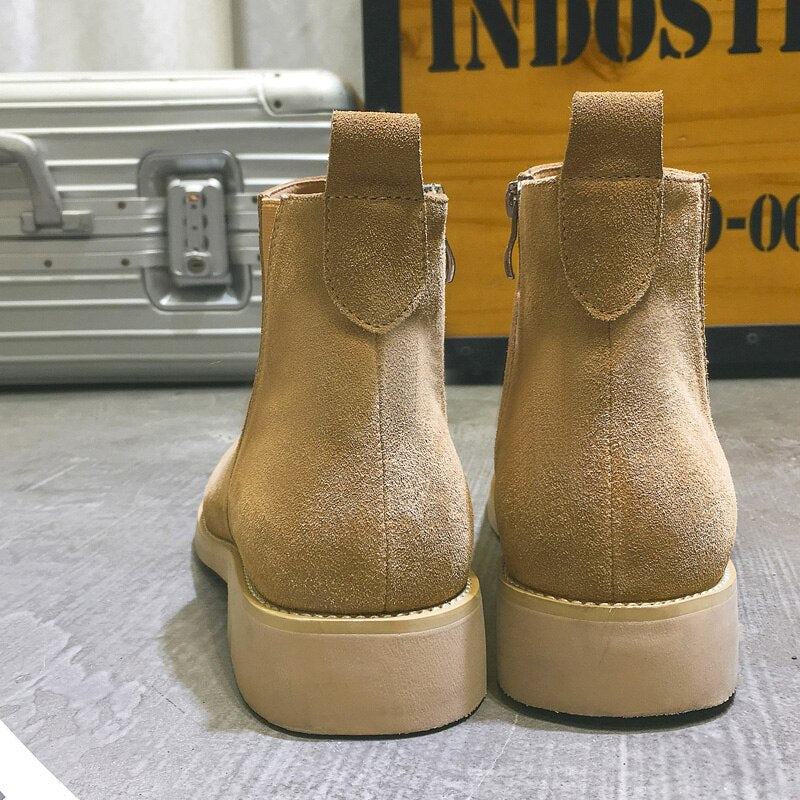Men's Leather Zipper Warm Chelsea Boots - LiveTrendsX made-to-order fit view 8