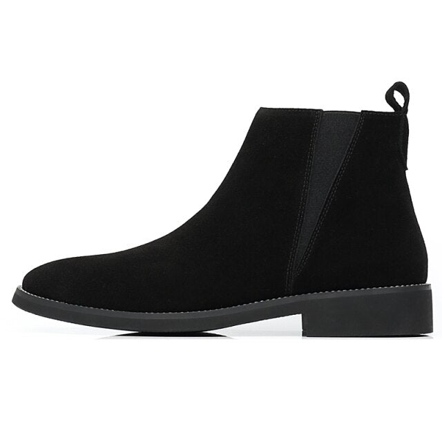 Men's Leather Zipper Warm Chelsea Boots - LiveTrendsX made-to-order fit view 10