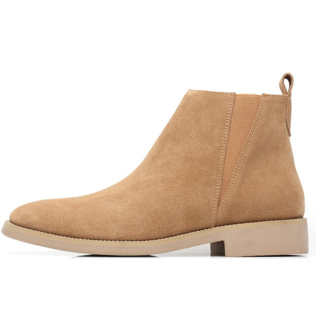 Men's Leather Zipper Warm Chelsea Boots - LiveTrendsX made-to-order fit view 9