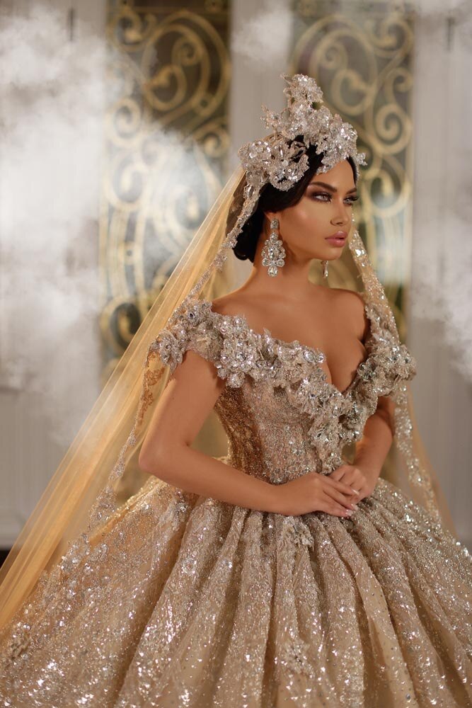ball gown shining wedding dress 2020 custom made wedding dresses - LiveTrendsX
