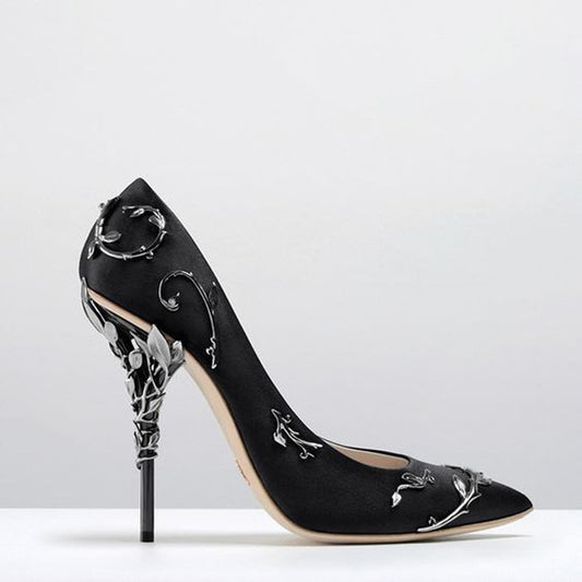 Women Flower Heel Wedding Shoes Elegant - LiveTrendsX