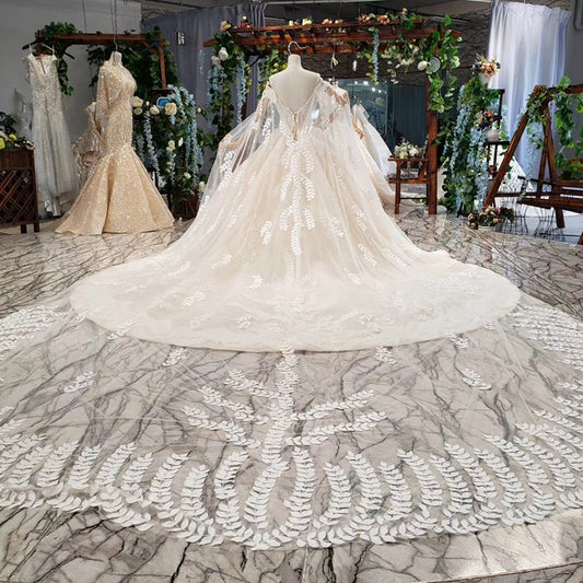 ball gown bride dresses with cape champagne pattern spaghetti straps wedding dress gown with shawl свадебное платье 2020 - LiveTrendsX