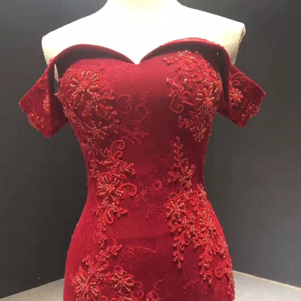 new mermaid dress in Evening Dresses sweetheart off the shoulder appliques lace red carpet dresses - LiveTrendsX