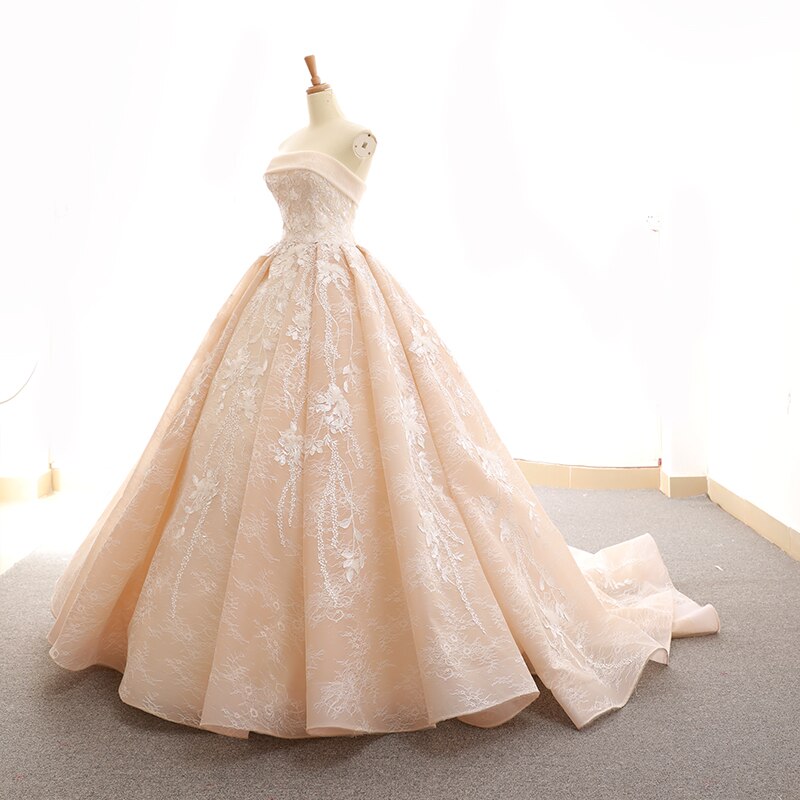 sexy strapless long evening dress with train for Princess girl high quality - LiveTrendsX