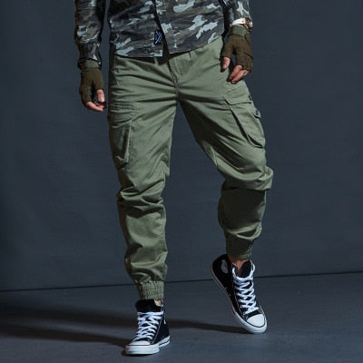 High Quality Khaki Casual Pants Men Military Tactical Joggers Camouflage Cargo Pants Multi-Pocket Fashions Black Army Trousers - LiveTrendsX
