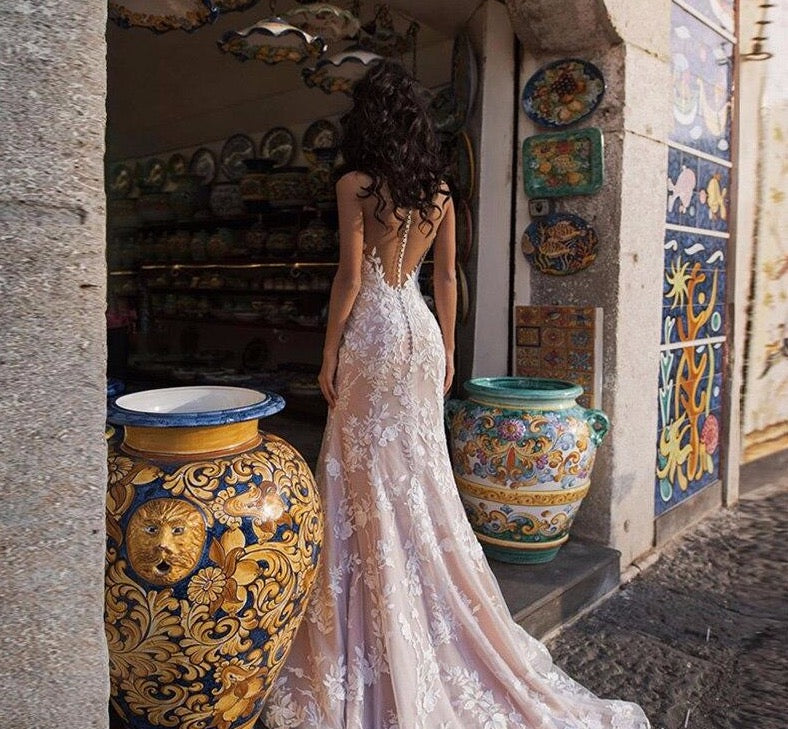 Mermaid Wedding Gowns 2020 Vestido De Novia Sirena See Through Crystal Up Back Lace Elegant Trumpet Bridal Dress Gelinlik - LiveTrendsX
