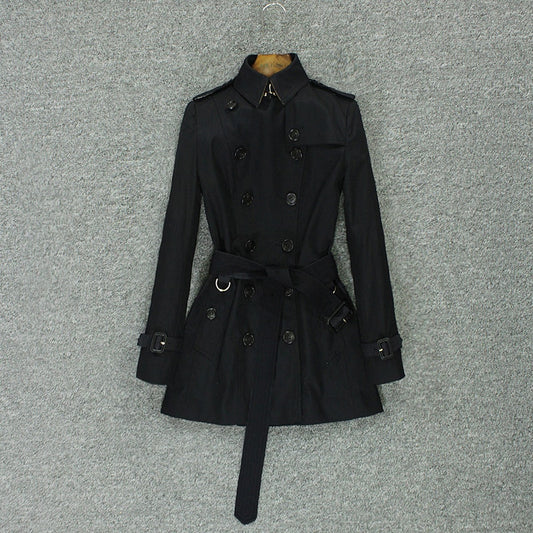 British trench coat lady short temperament slim