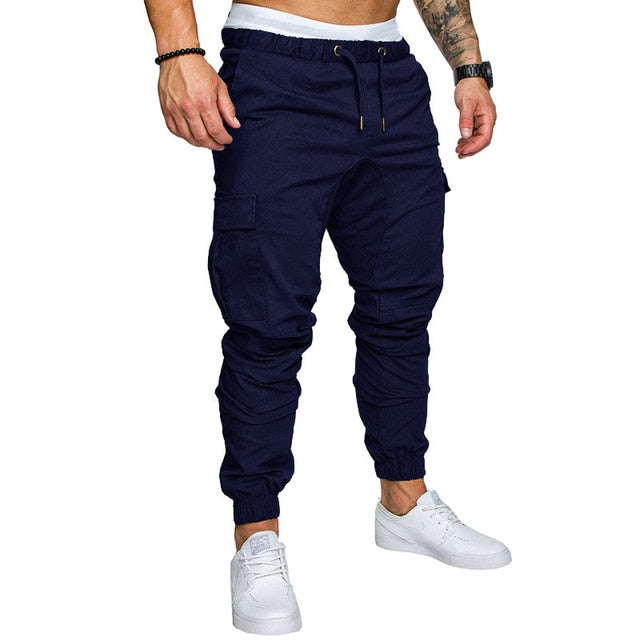 Autumn Men Pants Hip Hop Harem Joggers Pants 2020 New Male Trousers Mens Joggers Solid Multi-pocket Pants Sweatpants M-4XL - LiveTrendsX