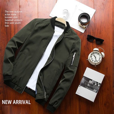 Spring New Men's Bomber Zipper Jacket Male Casual Streetwear Hip Hop Slim Fit Pilot Coat Men Clothing Plus Size 4XL,TA214 - LiveTrendsX