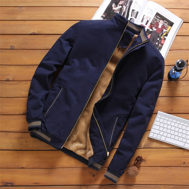 Fleece Jackets Mens Pilot Bomber Jacket Warm Male Fashion Baseball Hip Hop Coats Slim Fit Coat Brand Clothing SA690 - LiveTrendsX