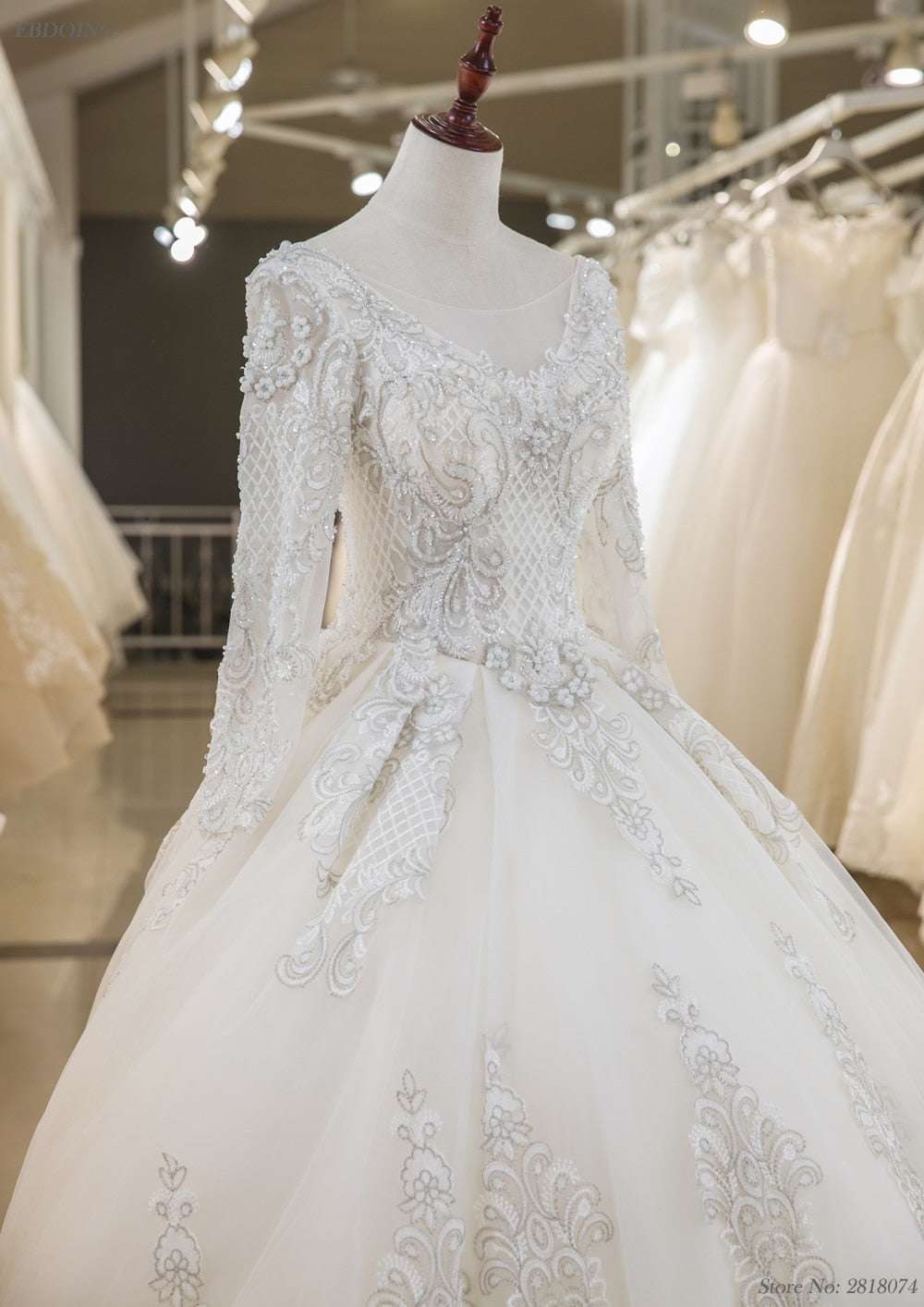 Real Photo Vestidos De Novia Ball Gown Wedding Dress For Bride Long Chapel Train Custom Made Plus Size With Lace Beading - LiveTrendsX
