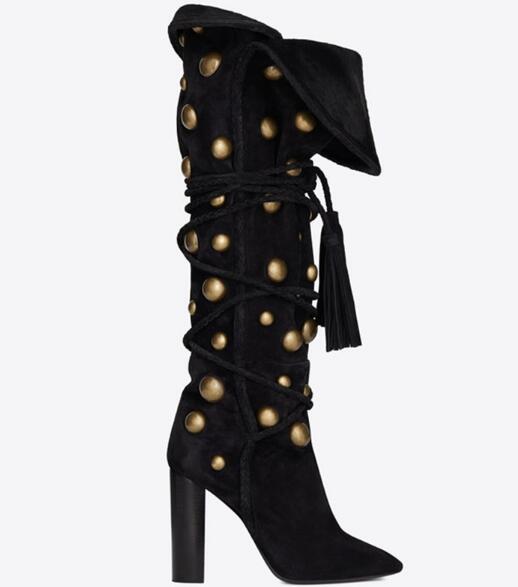 Women Warming Fold Lace Up Long Boots