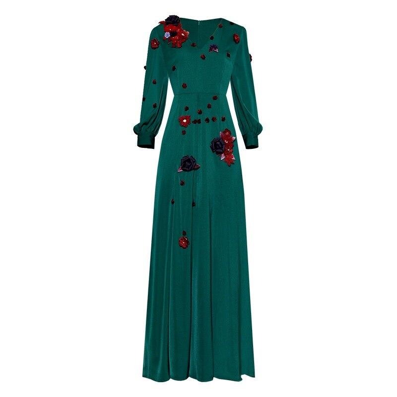 Women's Lantern Sleeve Vintage Flower  Dress