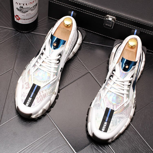 メンズミックスカラーカジュアルフラットシューズ