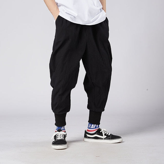 Pantalones Harem japoneses informales de algodón y lino para hombre de –  LiveTrendsX