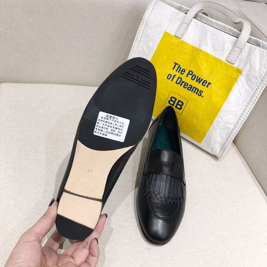 Women's Shoes Genuine Leather Flats Shoes For Woman Slip On Casual Shoes Top Quality Ins Fashion Shoes 34-41 - LiveTrendsX