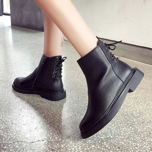 style winter boots women  fashion soft genuine leather women boots after individual character bind band adornment - LiveTrendsX