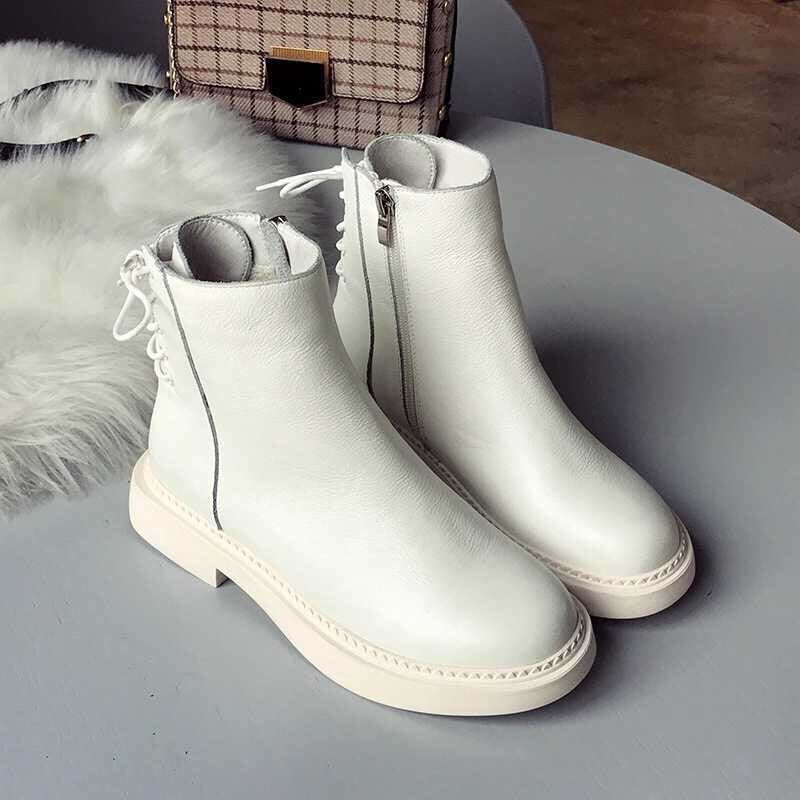 style winter boots women  fashion soft genuine leather women boots after individual character bind band adornment - LiveTrendsX
