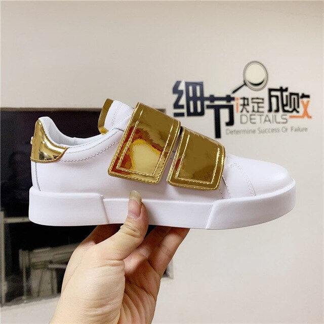 designer shoes china trainers flats stud embroidered sneakers rivet real leather women white metal italian embroidery crystal - LiveTrendsX