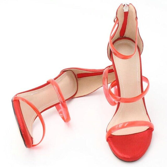 Wedding Shoes Women Sandals Thin High Heel Peep Toe Zipper Pu Leather Women Shoes Sexy Ladies Sandals - LiveTrendsX