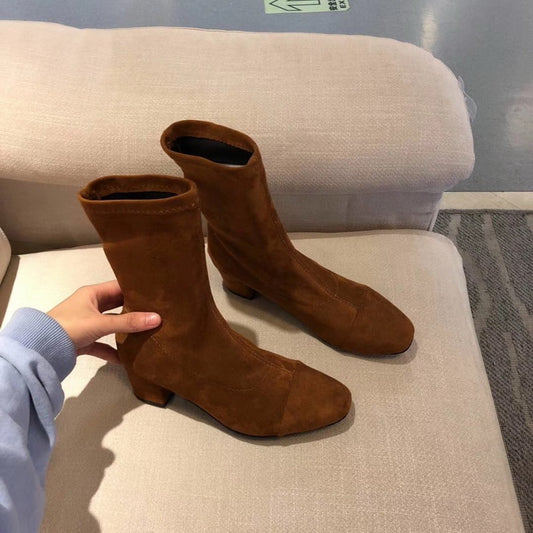 style winter boots women  fashion soft genuine leather women boots spring and autumn socks boots stretch boot - LiveTrendsX