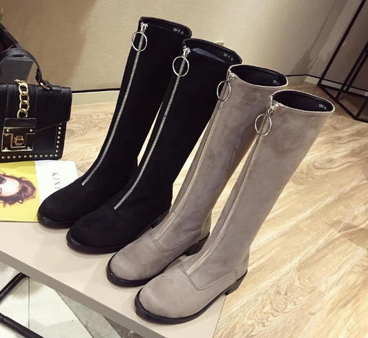 New round head front zipper Martin boot for women free shipping shoes size 35-39 - LiveTrendsX