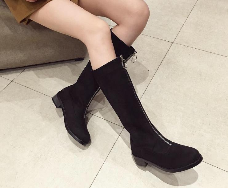 New round head front zipper Martin boot for women free shipping shoes size 35-39 - LiveTrendsX