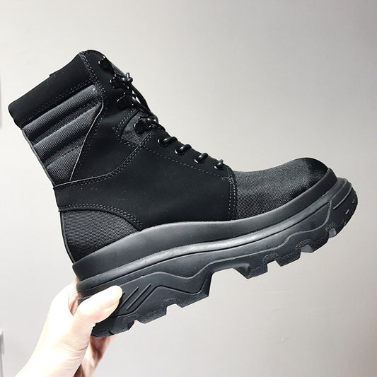 Patckwork High Top Woman Short Boots Platform Lace Up Women Ankle Boots Shoes Woman Cross-tied Women Boots Shoes - LiveTrendsX