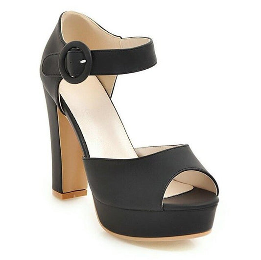 Women Pumps Peep Toe Square High Heel Casual Black Sexy Fashion Women Shoes Platform Women Pumps - LiveTrendsX