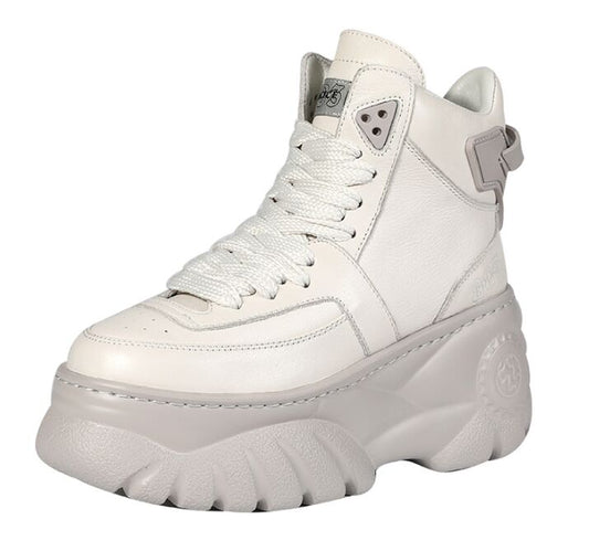 women basic white lace up motorcycle boots casual shoes fashion genuine leather ankle boots round toe - LiveTrendsX