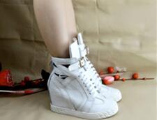 Pink Wedge Sneakers For Women Height Increasing Shoes Woman Lace Up Women Casual Shoes Women Hidden Heels Platform Shoes - LiveTrendsX