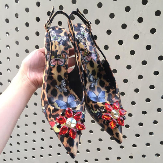 New Hot Sale Shoes Women Summer Pumps Sexy Mature Crystal Sandals With Heel Pointed Toe Ankle Strap Pumps Zapatos De Mujer - LiveTrendsX