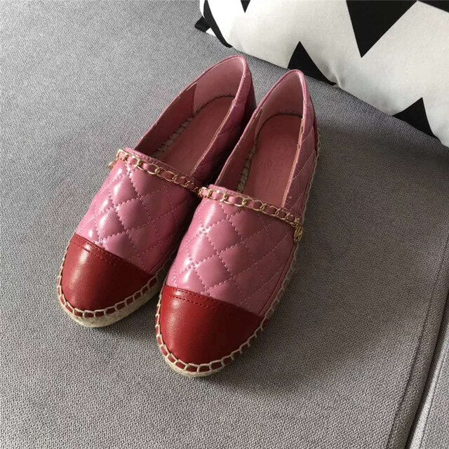 New Women Espadrilles Shoes Flat Genuine Leather Shoes Woman Casual Loafers Top Quality Spring Autumn Big Size 35-41 - LiveTrendsX