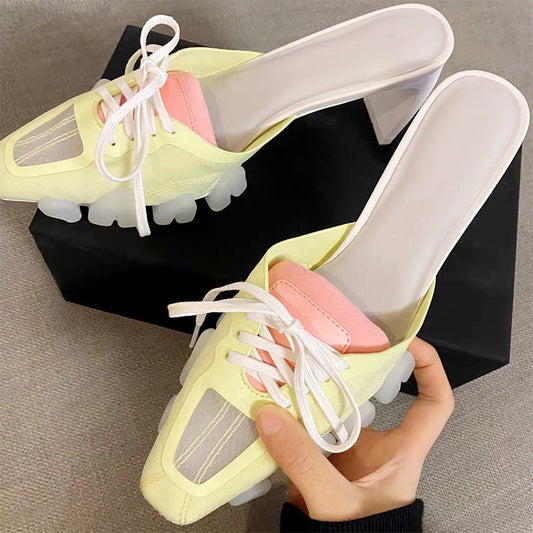 Women Slippers Crocodile Head PVC Sole Lace-Up Mules Shoes Women Sport Slides 2020 Summer Celebrity Ladies Footwear Sandals - LiveTrendsX