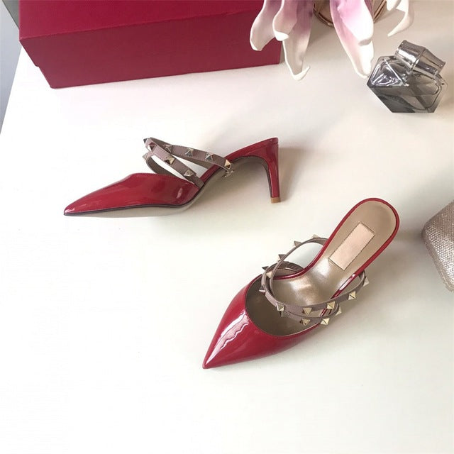 Women's Pumps Genuine Leather Shoes Pointed Toe Party Pumps New Fashion Dress Shoes Hot Sell Thin Heels Ladies Sandals - LiveTrendsX
