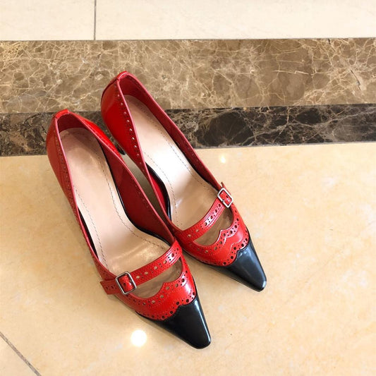 New Hot Sale Shoes Women Sexy Party Women Pumps Genuine Leather High Heels Shallow Pointed Toe Women Pumps - LiveTrendsX