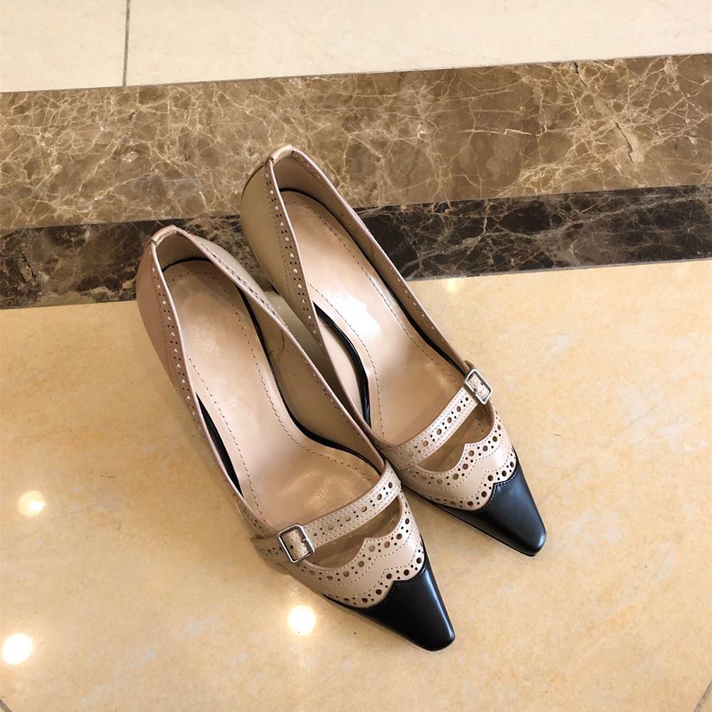 New Hot Sale Shoes Women Sexy Party Women Pumps Genuine Leather High Heels Shallow Pointed Toe Women Pumps - LiveTrendsX