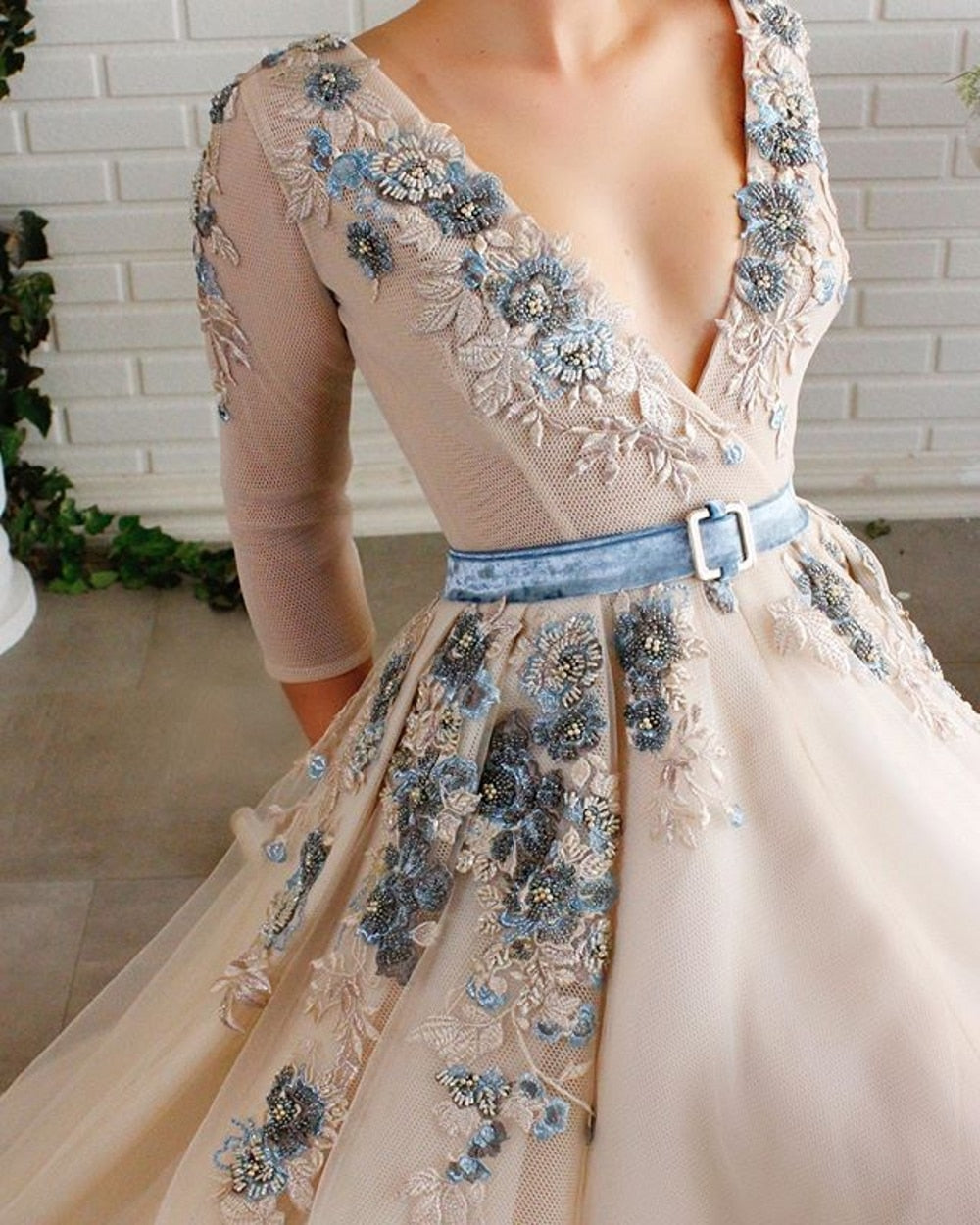 Half Sleeve Champagne Evening Dresses Elegant Split Evening Gowns Long LiveTrendsX Half Sleeve Champagne Evening Dresses Elegant Split Evening Gowns Long LiveTrendsX