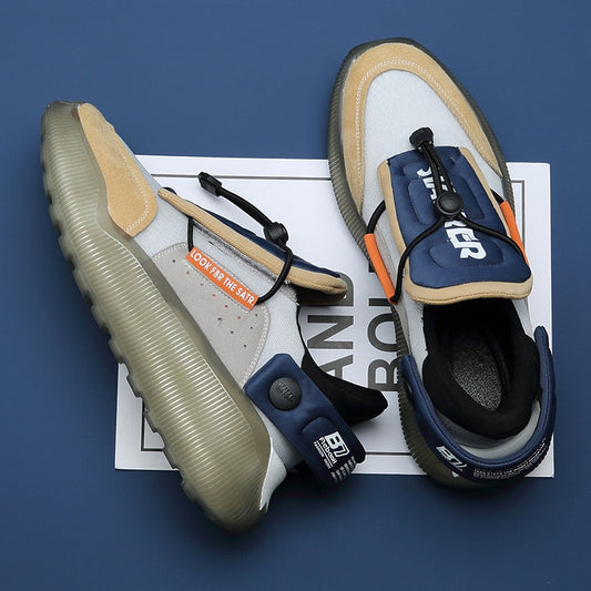 Fashion High Top Men Sneakers Loafers Men Platform White Chunky Sneakers Men Hip Hop Street Shoes Tenis Masculino - LiveTrendsX